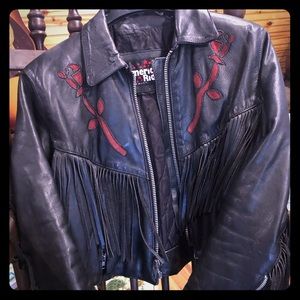 Awesome Vintage Leather, Fringed Jacket.